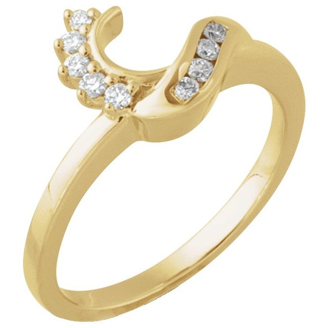 14k Yellow 1/6 Ctw Natural Diamond Wrap-style Ring Enhancer