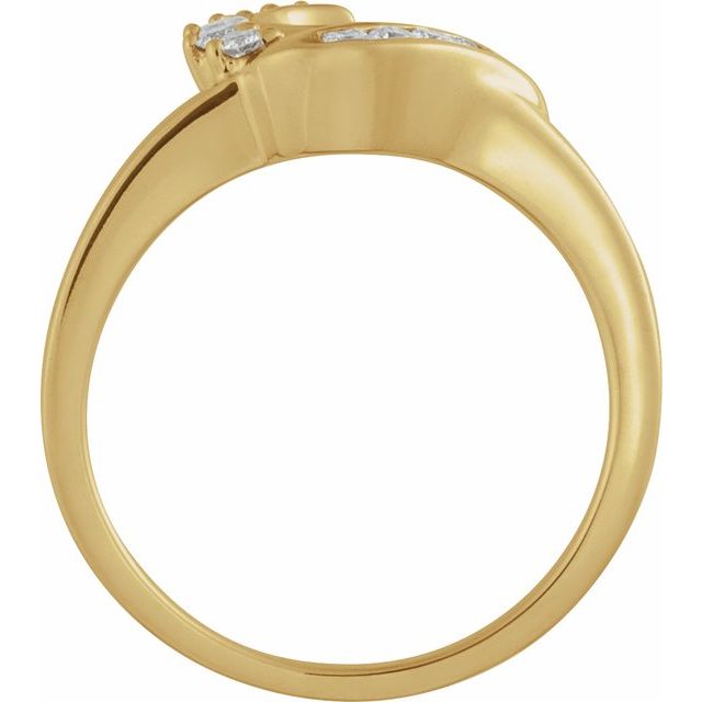 14k Yellow 1/6 Ctw Natural Diamond Wrap-style Ring Enhancer