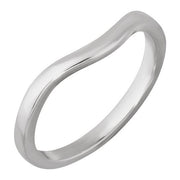 14k White Matching Band For 8x6 Mm Engagement Ring
