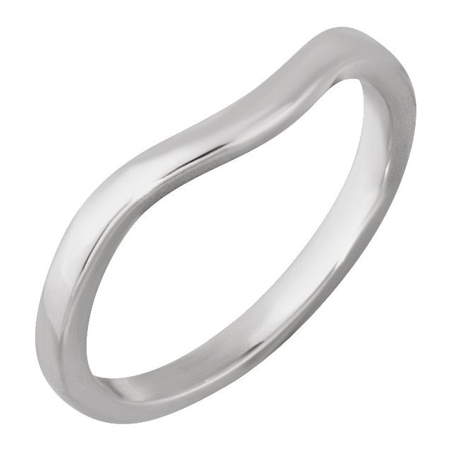 14k White Matching Band For 8x6 Mm Engagement Ring