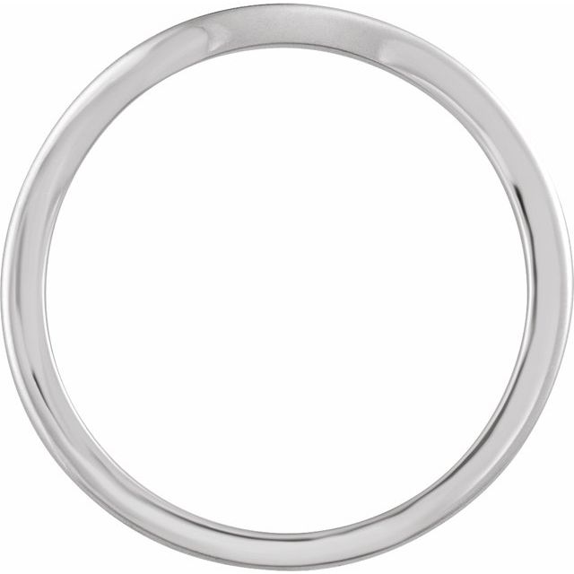 14k White Matching Band For 8x6 Mm Engagement Ring