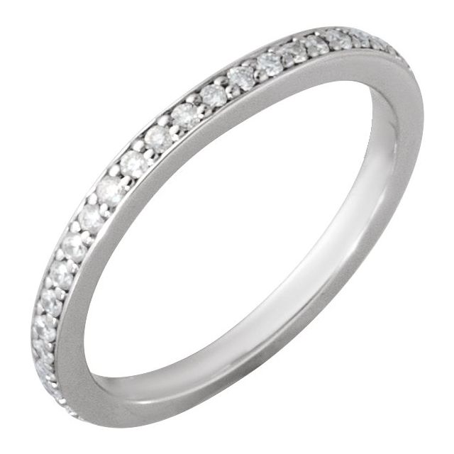 14k White 1/4 Ctw Natural Diamond Band