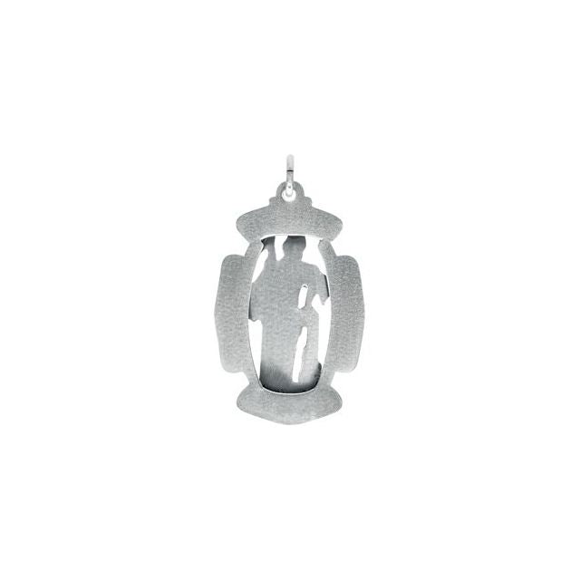 Sterling Silver 33x20.5 mm St. Florian Medal