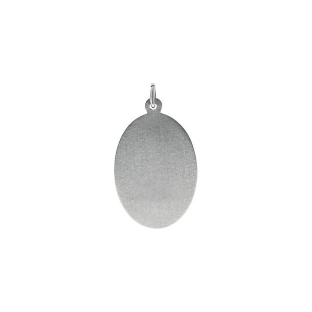 14K White 19x14 mm Oval St. Christopher Medal