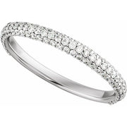 14K White 3/8 CTW Natural Diamond Band