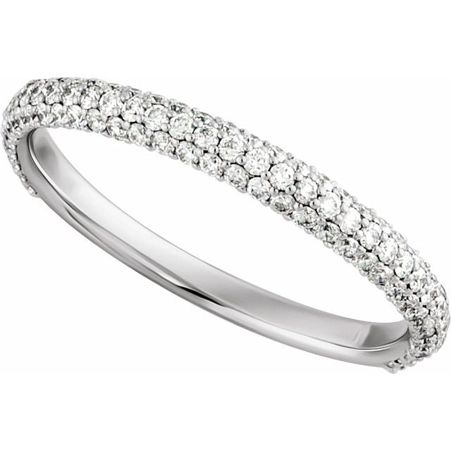 14K White 3/8 CTW Natural Diamond Band