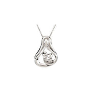 Sterling Silver 2 Child Mother's Embrace 18' Necklace