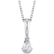 Platinum 1/5 Ct Natural Diamond 16-18' Necklace