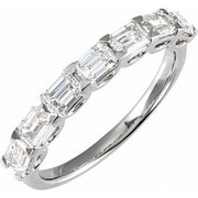 14k White 1 3/8 Ctw Lab-grown Diamond Matching Band