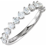 14k White 3/4 Ctw Lab-grown Diamond Matching Band