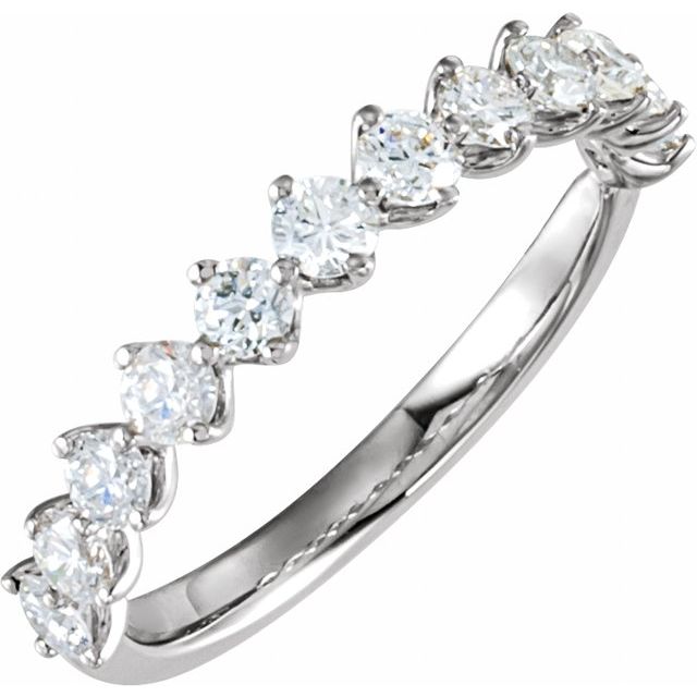 14k White 3/4 Ctw Lab-grown Diamond Matching Band