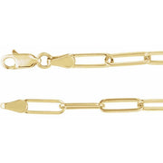 14K Yellow 3.85 mm Paperclip-Style 7' Chain