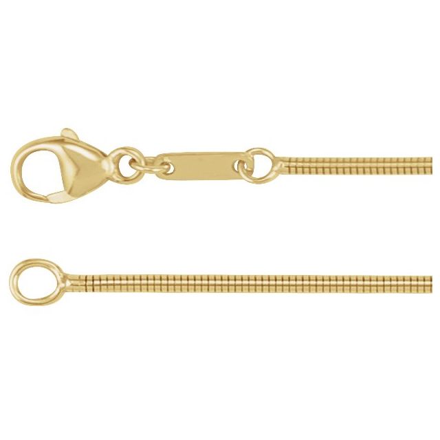 14k Yellow 1.2 Mm Boa Snake 7' Chain