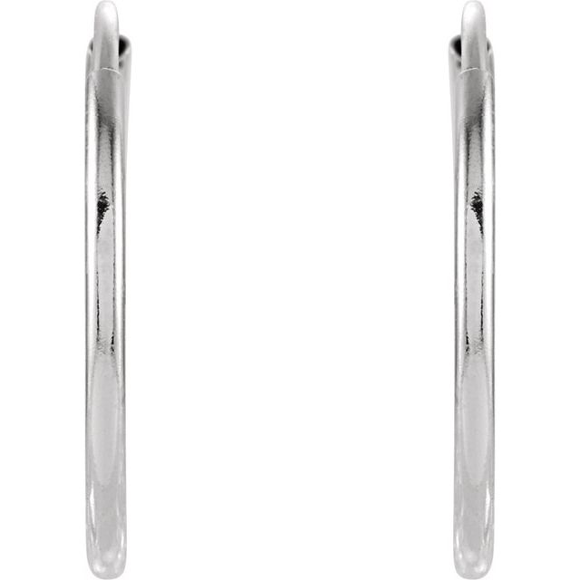 14K White Endless Tube 15 mm Hoop Earring