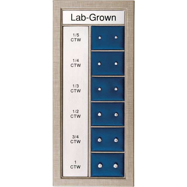 14k White 1/5-1 Ctw Lab-grown Diamond  3-prong Stud Selling System