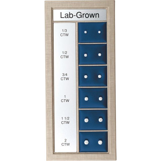 14k White 1/3-2 Ctw Lab-grown Diamond 4-prong Stud Selling System