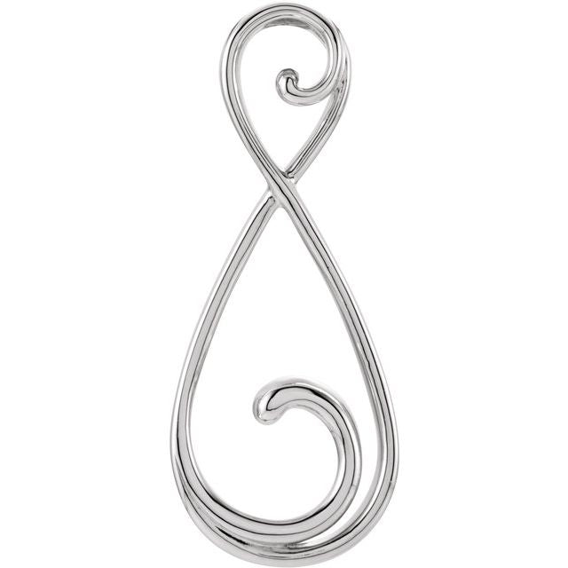 14K White Freeform Pendant