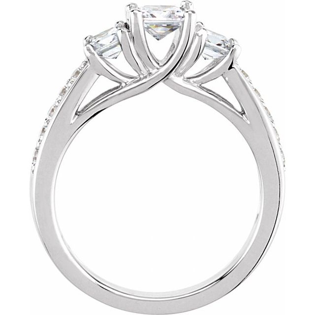 14K White 7/8 CTW Natural Diamond Engagement Ring