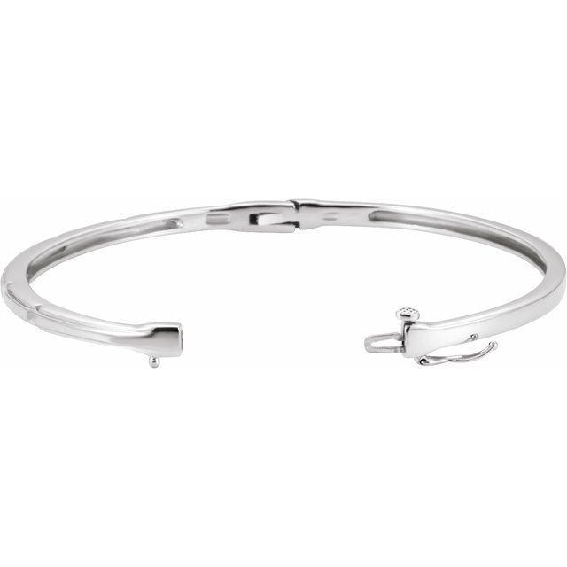 14K White 1/4 CTW Lab-Grown Diamond Bangle 6' Bracelet