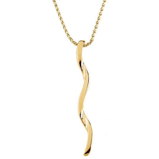 14k Yellow Twisted Bar 18' Necklace