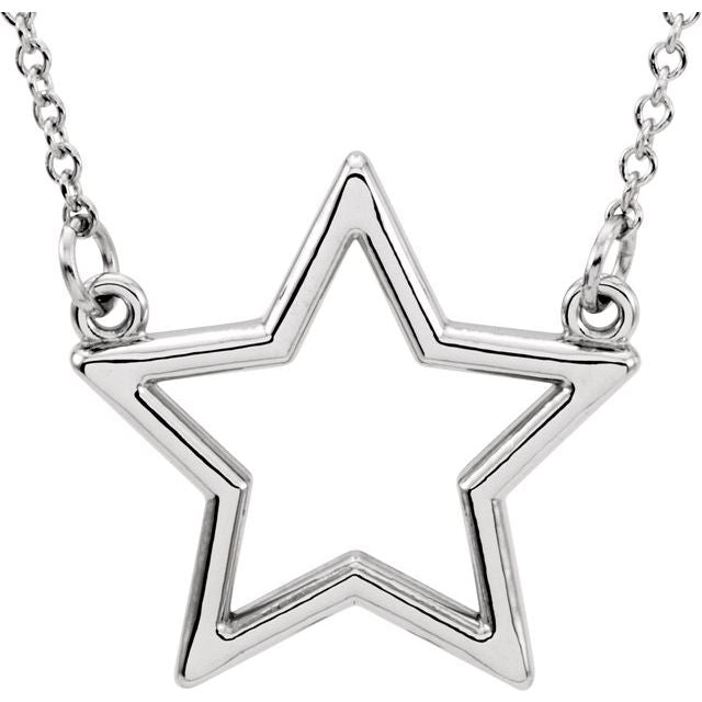 Sterling Silver Star 16' Necklace