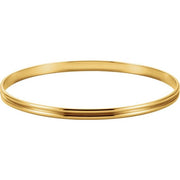 14K Yellow 4 mm Grooved Bangle 8' Bracelet