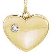 14K Yellow 1/6 CT Natural Diamond Heart Pendant