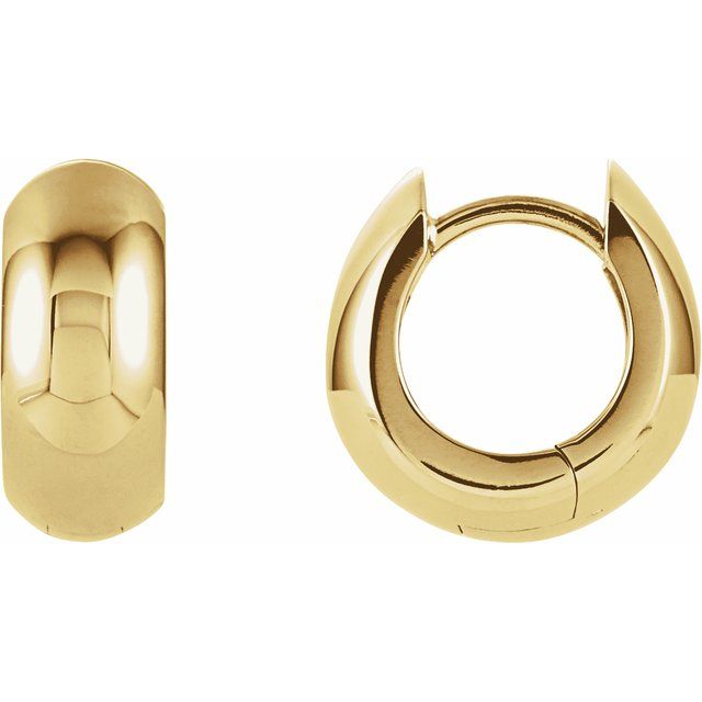 14K Yellow Hinged Hoop Earrings