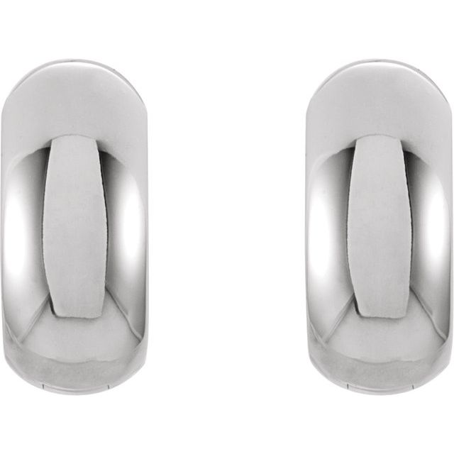 14k White Hinged Hoop Earrings