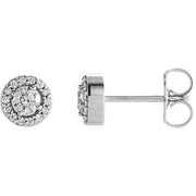 14K White 1/4 CTW Natural Diamond Halo-Style Earrings