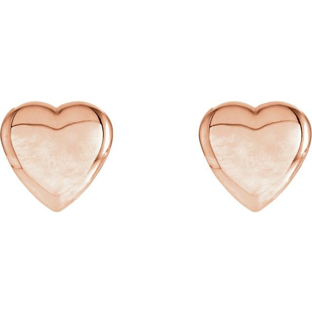14K Rose Heart Earrings