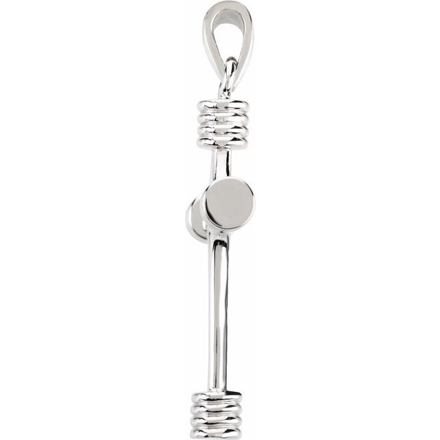14K White 33.75x23.25 mm Cross Pendant