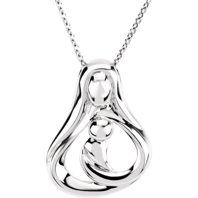 Sterling Silver 1 Child Mother's Embrace 16' Necklace