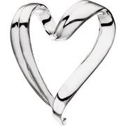 14K White Heart Slide Pendant