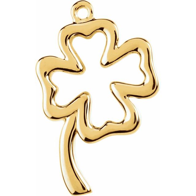 14k Yellow Four-leaf Clover Dangle