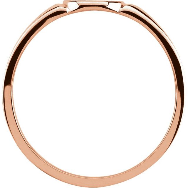 14K Rose 7x6 mm Oval Signet Ring Size 7