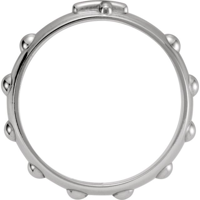 Sterling Silver 5 mm Rosary Ring Size 8