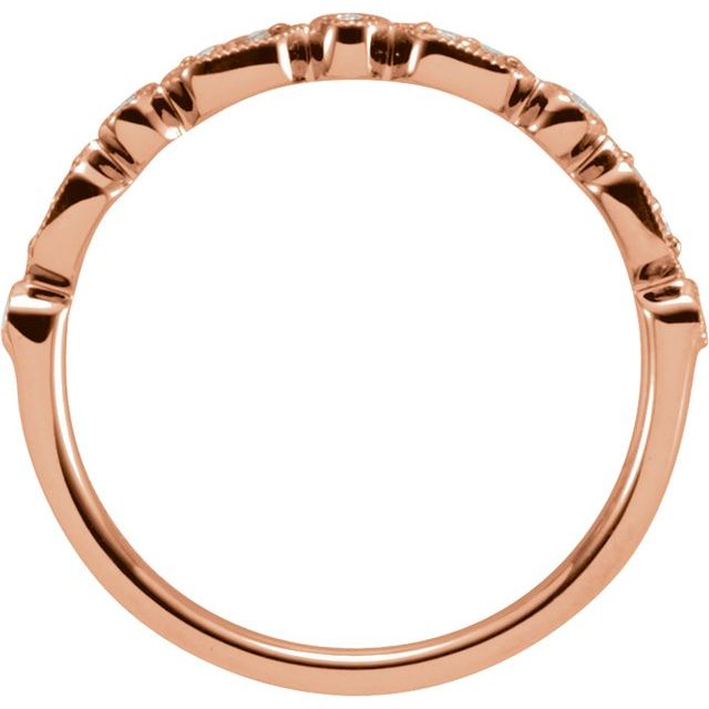 14K Rose 1/8 CTW Natural Diamond Stackable Ring