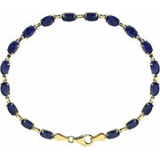 14K Yellow Lab-Grown Blue Sapphire 7.25' Bracelet