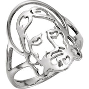 Sterling Silver Face of Jesus Ring