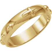14K Yellow 5 mm Rosary Ring Size 12