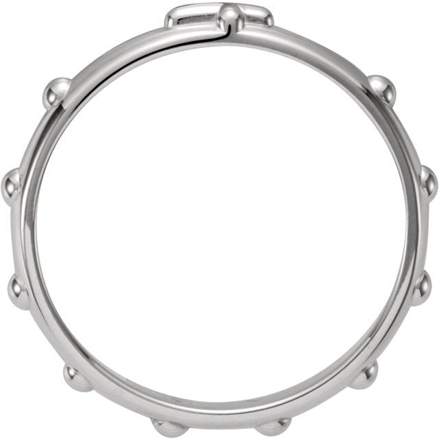 Sterling Silver 3.2 Mm Rosary Ring Size 4