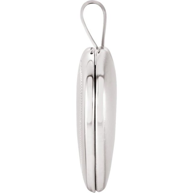 Sterling Silver 20.7x15.7 mm Cross Heart Locket