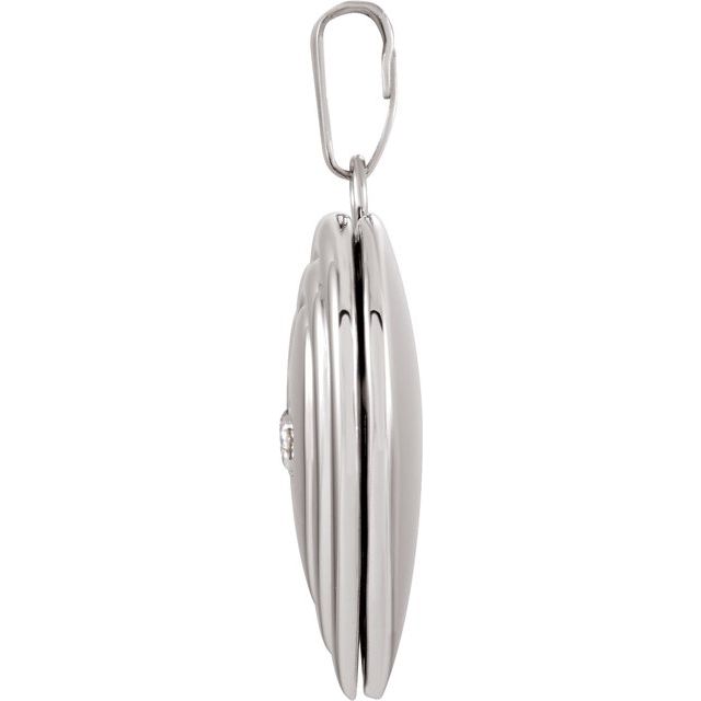 Sterling Silver  .01 CTW Natural Diamond 15 mm Heart Locket
