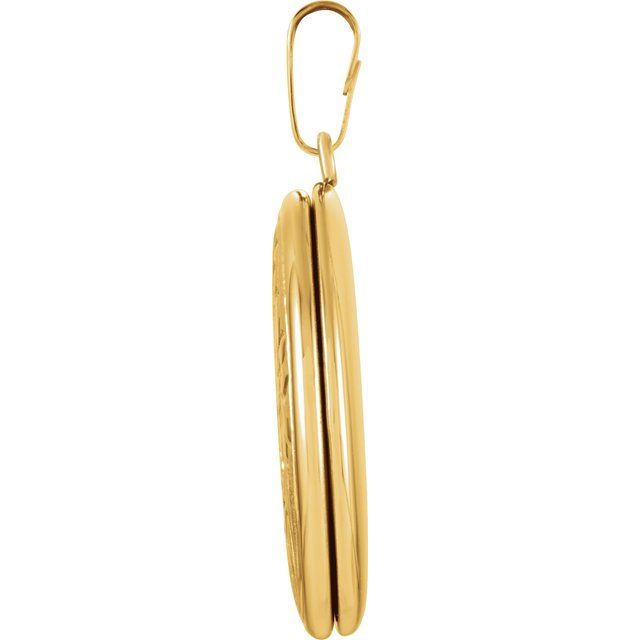 14K Yellow Oval Floral Locket