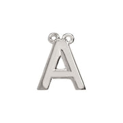 14K White Block Initial A Necklace Center