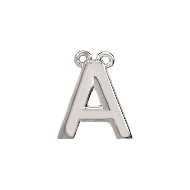Sterling Silver Block Initial A Necklace Center