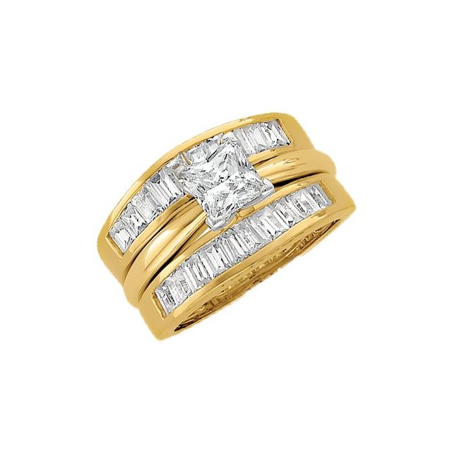 14K Yellow 1 3/4 CTW Natural Diamond Ring Guard