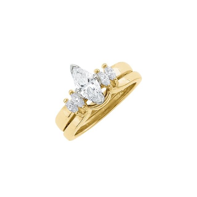 14k Yellow 1/4 Ctw Natural Diamond Wrap-style Ring Enhancer