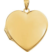 14K Yellow Engravable Heart Locket